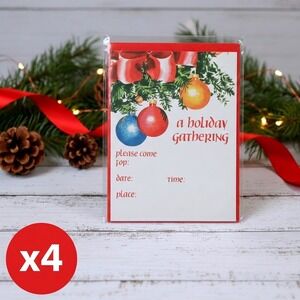 Vtg Gibson Christmas Invitations Lot of 4, 32 Count Holiday‎ Ornament Cards